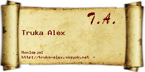 Truka Alex névjegykártya